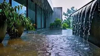 Relaxing Heavy Rain at Modern House Patio | Realistic Rain Sounds for Deep Sleep & Focus