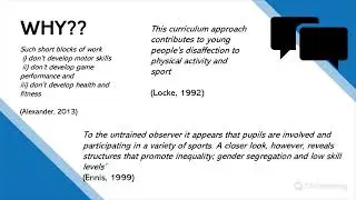 PE Scheme of Work - the WHY!