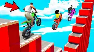 SHINCHAN AND FRANKLIN TRIED THE IMPOSSIBLE STAIRS PUZZLE  PARKOUR CHALLENGE GTA 5