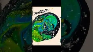 Neptunes Memory | Abstract Fluid Art | Green+Black+Blue+White