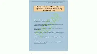 California Drivers Ed Permit Exam Questions And Answers Latest 2025  Guaranteed Pass53
