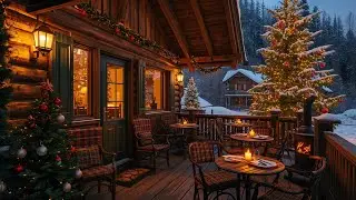 Cozy Cabin Christmas Jazz 🎷 Winter Lodge Ambience for Relaxing & Holiday Nights