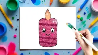 Cute Red Candle Drawing 🕯️ | Easy Drawing for Kids