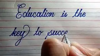 cursive handwriting in four lines | motivational education quote writing | calligraphy