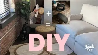 DIY OTTOMAN with Jute rope, a tire and glue gun