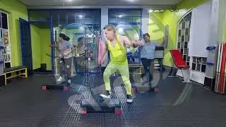 Step coreografico - Aer&oacute;bicos - Fitness Class - mix retro - m&uacute;sica banda - Cardio fit.