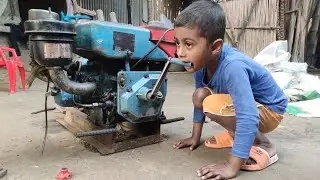How to diesel mini tiller state full process challenge video by Indian boy