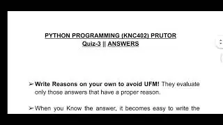Python quiz 3 💯 percent correct answers Without ufm