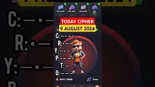 today cipher code 9 august | 9 August cipher code today | daliy cipher code hamster| #ciphercodes