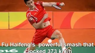 Fu Haifeng's  powerful smash that clocked at 373 Kmph,  better than his 332 kmph record
