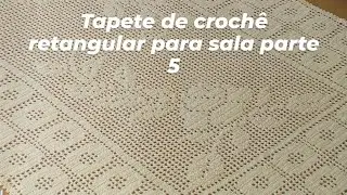 Tapete de crochê retangular para sala (parte 5)
