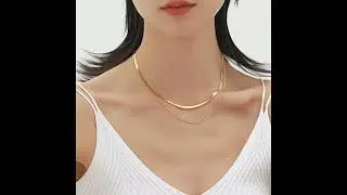 Ember & Oak &ldquo;Gold&rdquo; or &ldquo;Silver&rdquo; Herringbone Necklace Choker &ndash; Snake‑Chain Design. Effortless Elegance
