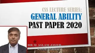 CSS | GSA Past Paper 2020 | Ability Part | Complete