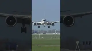 777F Butter Landing #swiss001landing #aviation #bumpylanding #airplanelanding #butterlanding #777