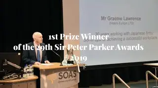 Graeme Lawrence, First Prize Winner, 29th Sir Peter Parker Awards for Spoken Business Japanese, 2019