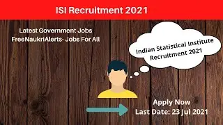ISI Recruitment 2021 | Engineer | Assistant | Electrician | ISI Online Form | Government Job
