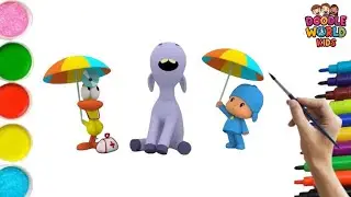 How to Draw Pocoyo Pito  🎨 | Easy Drawing for Kids | Nursery Rhymes | Doodle World Kids