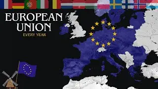Evolution map of the European Union every year (1951-2025).