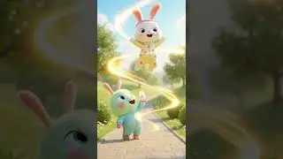 Bunny Drinks Water 💧✨ And Starts Flying! 🐰🪽 | Cute 3D Kids Shorts