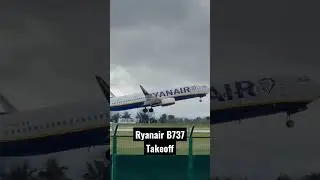 Ryanair Boeing 8737 takeoff from Dublin runway 28L #boeing737 #ryanair #dublinairport