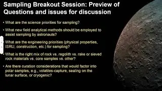 Lunar Surface Science Virtual Workshop: Samples and Curation: Julie Mitchell, Brad Jolliff
