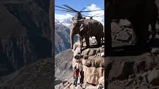 Mountain Rescue Mission: Army Elephant Airlifted from Rocky Hills | 4K Ultra HD Cinematic