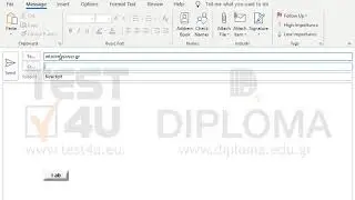 Create a new email message with the subject New test and send it to the e-mail address...