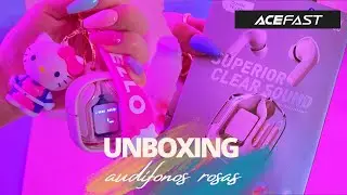 Unboxing de audífonos rositas 🎧 | ACEFAST T6 | Andrea ASMR 🦋