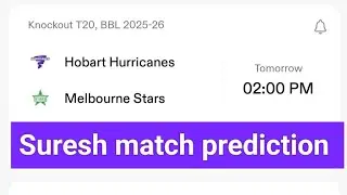 Melbourne Star vs Hobart Hurricane Knockout T20 match prediction #bigbashleague2025 #wpl2026 #ipl26 