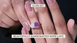 Toi Et Moi Ring with Created Pink Sapphire and Moissanite