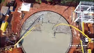 Tech Tank - Execu&ccedil;&atilde;o de Base Concreto Armado Reservat&oacute;rios de 13.000m&sup3; a&ccedil;o parafusado vitrificado