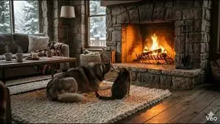 🔥 Relaxing Fireplace Evening: Burning Logs & Soothing Crackle Sounds