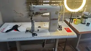 Two lion postbed machine for shoemaking