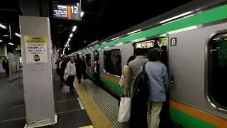 Japan Rail 'pushers' at Shinagawa Station, Tokyo