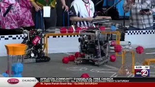 High schoolers test their brains in Vex V5 Robotics competition at Lambeau Field