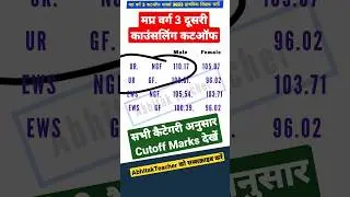 मप्र प्राथमिक शिक्षक भर्ती 2nd Counseling Cutoff #mptetvarg3cutoff #mptetvarg3 #shorts #abhisheshsir