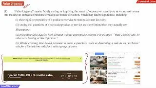 CCPA Dark Pattern Prevention & Regulation Guidelines False Urgency
