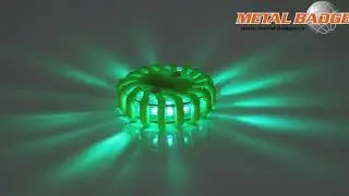 Green flashing warning light, emergency light LED with charger, battery