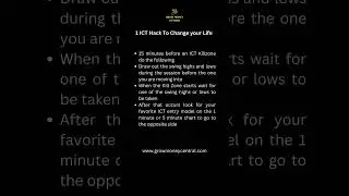 1 ICT Hack To Change Your Life and Your Trading Too