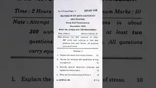 IGNOU BPAS 186 December 2024 Exam Question Paper | IGNOU Latest Question Paper