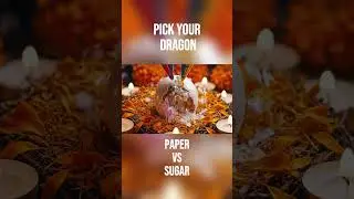 Tiny Dragons: Paper vs Sugar🎊🧁 Pick Yours!  #shorts #asmr #cute #dragon #festival