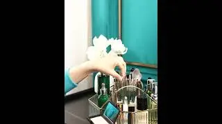 Luxury Rotating Glass Makeup Storage Box Jewelry Brush  Lipstick Holder Make Up Tool Case Organizer