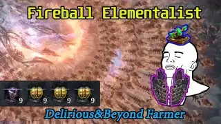 POE 3.18 | EZ T16 Delirious Farm with Fireball Elementalist | HH and NON-HH Showcase
