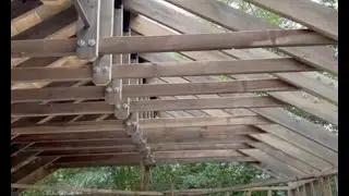 Rafters cut from native rough hemlock