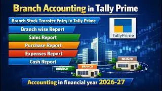 Branch Accounting with stock transfer in tally prime 4.1 | Branch Report Sale purchase Report |