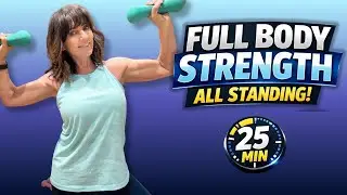 🔥25 Min FULL BODY STRENGTH🔥ALL STANDING🔥Dumbbell Workout For Women #fullbodyworkout