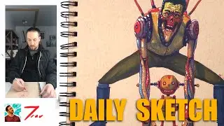 How to Draw a Cyborg Zombie and Friend