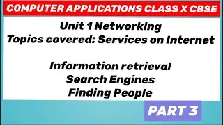 Services on Internet : Information Retrieval, Search Engines , Finding People 