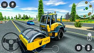 Heavy Road Roller Compress The Asphalt - Drive Simulator - Android Gameplay