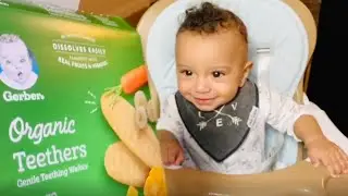 Ayaan trying teething wafers for the first time (7 month old)